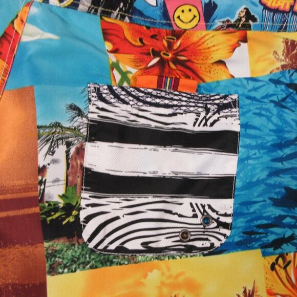 ROBERT GRAHAM Hawaiian Swim Shorts Swim Trunks Size 40 Tropical AOP Board Shorts - Picture 12 of 16